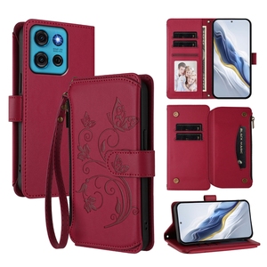 Étui portefeuille imprimé fleur papillon avec housse <span class=keywords><strong>de</strong></span> téléphone lanière pour <span class=keywords><strong>Moto</strong></span> G75/G55/G84/G85/G05/G45/G04/G73/G86 - Product Image 1