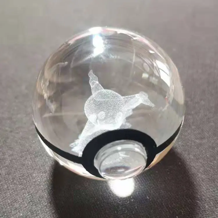 3D Crystal Ball LED Night Light Pokeball Light Terrarium for Christmas Gifts
