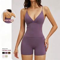 Soutien-gorge de sport sans bretelles - Soutien moyen, rembourrage amovible, respirant, col en V, ajustement confortable, grande taille, pour poitrine généreuse, taille haute, couleur unie