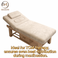 Table de massage pliable ergonomique en bois massif Mason, confortable et portable, pour salon de beauté et spa, design moderne, usage commercial