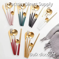 Dingyong OEM/ODM – Ensemble de couverts modernes en acier inoxydable épaissi et coloré, durable, pour la restauration occidentale et la vaisselle portugaise
