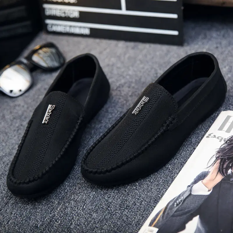 New design factory wholesale custom casual fashion lazy person moccasin-gommino soft sole for men suede shoes