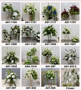 ZKAI Centro de Mesa de Flores Hecho a Mano para Boda, Hilera de Hortensias, Calas y Amarantes, Diseño de Arreglo Floral Natural para Boda - Product Image 4