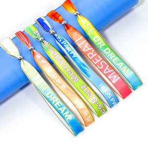 Eco Friendly Adjustable Reusable Custom Jacquard Woven Wristbands Bracelet Festival Fabric Wristbands