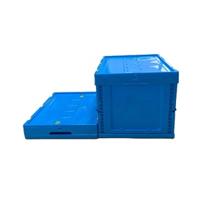 Plastic Crates Attached Lid Container Storage Box Industrial Shipping Container