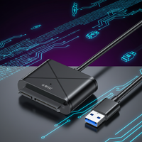 Adaptateur Sata vers USB 3.0, ensemble de câbles convertisseurs pour disque dur externe, pour disque dur SSD de 3,5 pouces, alimentation