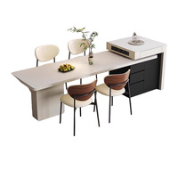 Table-bureau îlot de style italien, luxe léger, combinable, extensible, pliable, avec plaque de cuisson à induction et espace de rangement, pour usage domestique et hôtelier, design moderne