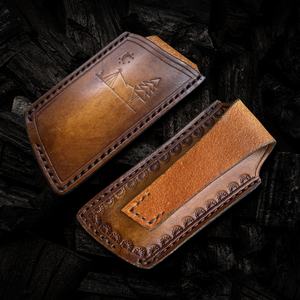 Coltello Tascabile Pieghevole NEWOOTZ <span class=keywords><strong>Higonokami</strong></span> in Damasco con Manico in Palissandro Fatto a Mano e Fodero in Pelle OEM - Product Image 5