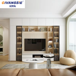 Meuble de salon moderne avec support TV LED et armoire de rangement réglable pour l'organisation et la présentation des appareils multimédias - Product Image 2