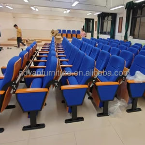Fabricante OEM, muebles de aula, sillas plegables para auditorio, silla de iglesia para teatro de auditorio gubernamental con bloc de notas - Product Image 5