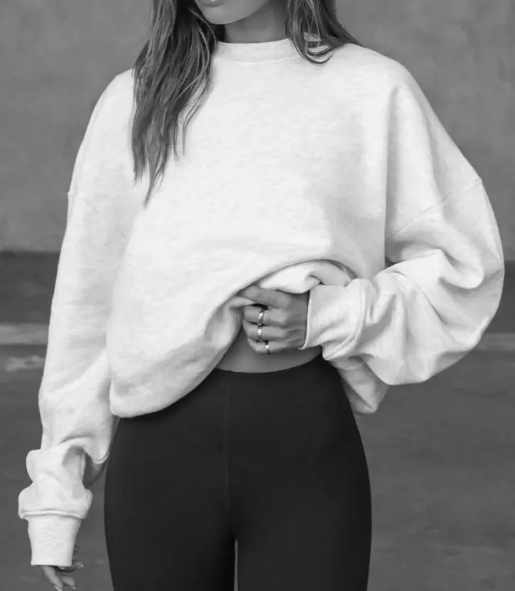 CLASSIC CREW PULLOVER TOP jumpers Gym Custom Workout plain gray women oversize crew neck cotton hoodies sweatshirts