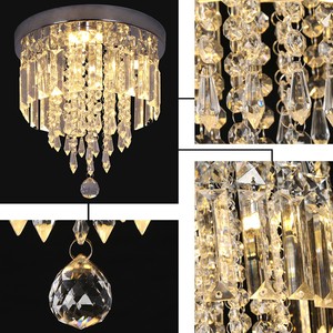 Luminaires de plafond LED en cristal K9 en acier inoxydable de luxe moderne pour salon, cuisine, chambre à coucher - Product Image 4