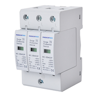 Parafoudre industriel électronique T2 Type 380~690VAC 3P SPD 20KA 40KA Imax 1.8KV avec boîtier PBT pour protection solaire contre la foudre
