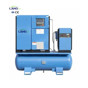 Langair 7.5kw 11Kw 15kw 22kw 30kw 37kw todo en uno compresor de aire de tornillo industrial estacionario con tanque de secador de aire