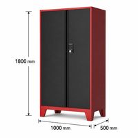 Armario de Herramientas de Acero de Doble Puerta Resistente con Cerradura Digital y Estantes Ajustables para Almacenamiento de Herramientas en Garaje o Taller