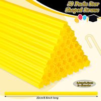 Pailles en plastique jaunes en forme d'étoile de 8 mm, 230 mm, jetables, pour les fêtes et l'usage quotidien