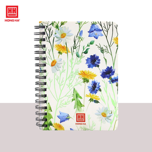 Carnet à spirales brillant avec couverture en papier, reliure spirale, couleurs vives variées, A6, 200 pages, motif moderne et tendance - Product Image 2