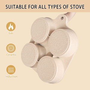 Sartén Antiadherente de Fábrica con 4 Agujeros para Panqueques, Mini Sartén Antiadherente para el Hogar, Sartén para Huevos Fritos y Hamburguesas, Esencial para el <span class=keywords><strong>Desayuno</strong></span> - Product Image 3
