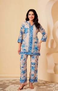 Ensemble coordonné en tissu doux, confortable à porter toute la journée, ensemble coordonné en coton imprimé, ensemble décontracté élégant pour l'été, fabriqué par le fabricant à prix de gros - Product Image 3