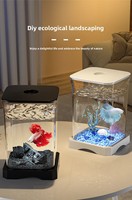Aquarium de bureau 2026 pour petits poissons rouges et tortues, avec design écologique et paysage paysager pour la maison