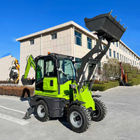 Matériel de terrassement le moins cher : Nouveau grand mini-tracteur agricole, pelle rétrocaveuse, chargeuse 4x4 diesel