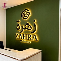 Letreros Comerciales Personalizados para Exteriores, Letras Iluminadas de Acero Inoxidable, Letrero Circular Redondo, Letrero Luminoso LED con Logotipo