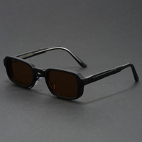 Lunettes de soleil unisexes tendance à monture intégrale, cadre rectangulaire étroit, logo personnalisé, protection UV400 %, fabrication d'échantillons