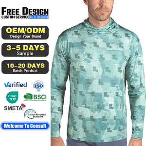 Custom Quick Dry Upf Mesh Men's Long Sleeve Breathable Camo Hunting Hoodie Sun Protection Uv Upf 50 Fishing Shirt Long Sleeve
