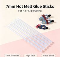 Bâton de colle thermofusible transparent blanc 7 mm, adhésif haute adhérence pour loisirs créatifs, boîtes cadeaux, fabrication de pinces à cheveux, viscosité 4000-6000
