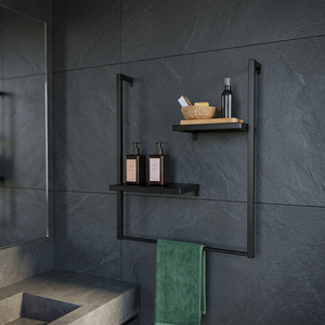 Porte-serviettes mural moderne en métal noir, style chauffant multi-barres, pour salle de bain, maison et hôtel - Product Image 1