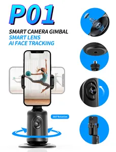 P01 2023 Automatic Face Tracking Phone 360 Rotation Gimbal Smart Auto Hands Gesture Recognition Phone Holder For TikTok