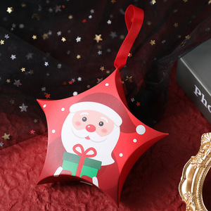 Boîte cadeau en papier de luxe en forme d'étoile avec ruban suspendu, logo personnalisé, boîte à dragées en <span class=keywords><strong>carton</strong></span> festif pour emballage de bonbons et bijoux - Product Image 2
