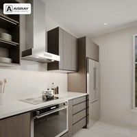 Meuble de cuisine en bois massif sur mesure, aménagement moderne en îlot, rangement par tiroirs, boîtes en panneaux mélaminés et unités modulaires