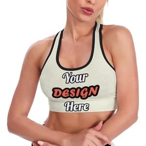 Kunden spezifische Frauen Workout Yoga Wireless Sport-BH Plus Size gewaschene Technik mit Fototext - Product Image 1