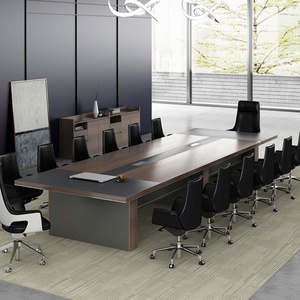 Luxury Modern 14-Seater Conference <b>Table</b> Steel and Wooden <b>Office</b> Furniture for Home Hotel or Hospital Meeting Rooms - Product Image 4