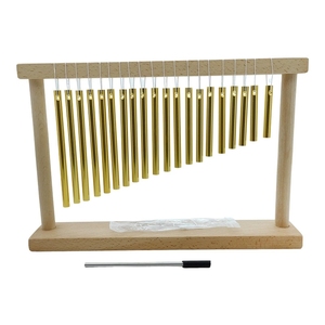 Wholesale 20 Tone <b>Graduated</b> Gold Metal Wind Chime With Wooden <b>Frame</b> Orff Percussion Instrument For Kids Recognition Education - Product Image 1