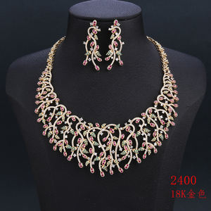 Набор украшений XUPING <span class=keywords><strong>Dubai</strong></span>, оптовая продажа, модные искусственные бриллианты, увеличенные розовые свадебные Роскошные ювелирные изделия - Product Image 3