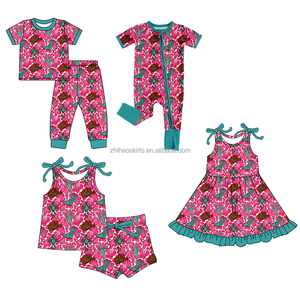 Preordine MOQ 5 Stivali Cappello Rosa Abbigliamento Estivo Western per Ragazze Ingrosso Stili Selvaggi per Sorelle Nuova Moda Boutique Abbigliamento per Bambini - Product Image 5