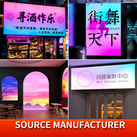 Grande boîte lumineuse LED RGB rectangulaire en profilé aluminium pour intérieur, pratique, avec changement de couleur personnalisé, pour publicité
