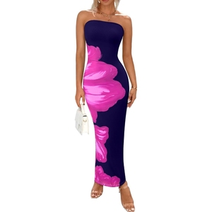 Nuevos Vestidos Ajustados Sin Tirantes y con Hombros Descubiertos para Mujer con Estampado Floral en Bloques de Color - Elegantes y a la Moda - Product Image 3