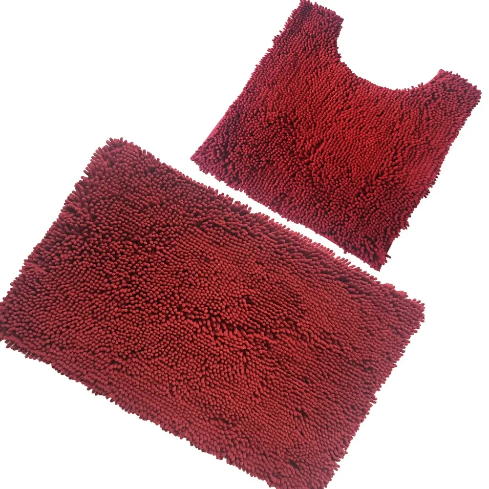 2pcs Non-Slip bathroom rug set Mat Machine-Washable Bath Rug Washable Chenille Carpet Rugs 1600g amazon quality in stock