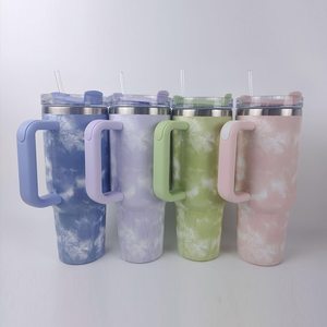Aço inoxidável dupla camada vácuo garrafa de água transferência térmica Outdoor portátil viagem isolamento copo com alça - Product Image 1