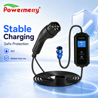 Nouveau chargeur EV portable 7 kW 32 A Type 2 230 V AC IP67 réglable CE TUV RoHS pour utilisation à domicile, sûr, garantie de 2 ans