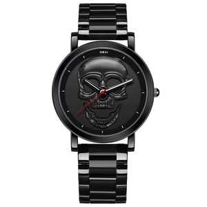 Godiva Trendy Skull Design Montre créative en acier inoxydable pour femme Nouvelle montre étanche - Product Image 5