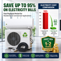 AC Mini Split Unit 3HP 2 Ton 24000 BTU DC Inverter Hybrid Tenaga Surya untuk Penggunaan Rumah Tangga di Kolombia dan Jamaika