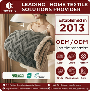 Manta de Coral Fleece Jacquard de Doble Capa Orvetex 2026, Personalizada, Antiestática y Antipilling, <span class=keywords><strong>para</strong></span> Comodidad Invernal - Product Image 1