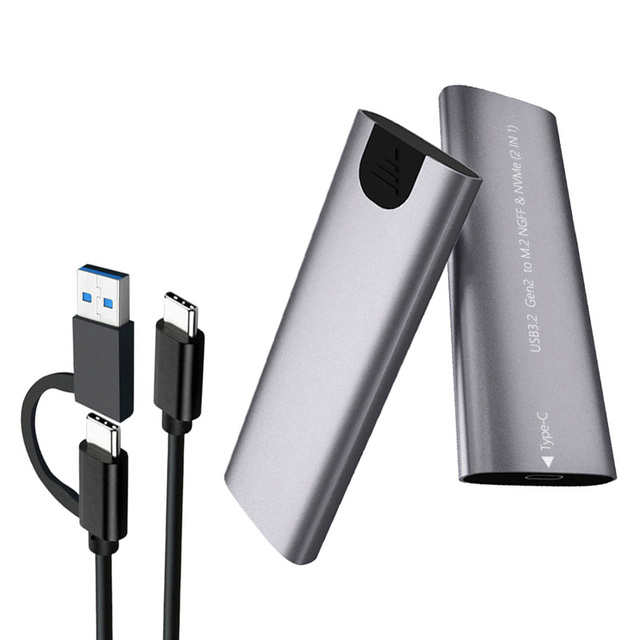 USB3.1 Type-C + M.2 NVME External Hard Disk Enclosure with USB Interface Wireless 10000 RPM 100-200MB/s Read/Write Speed