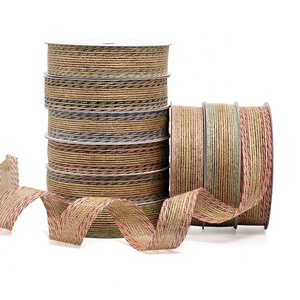 Colorful Yarn Natural Burlap <strong>Ribbon</strong> for Wedding Party Wrapping Gifts <strong>Easter</strong> Christmas Holiday Decoration - Product Image 1
