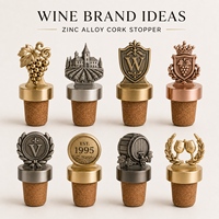 Bouchon de bouteille en alliage de zinc personnalisé avec dessus métallique pour cadeau de marque de cave à vin, emballage de whisky, vodka et spiritueux
