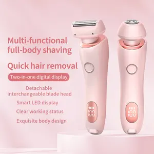 Women's Painless Epilator Hair Removal Device Electric Lady Shaver With Powder Finish Battery Operated For Household Use